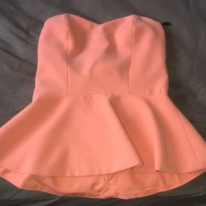 Forever 21, peach strapless top